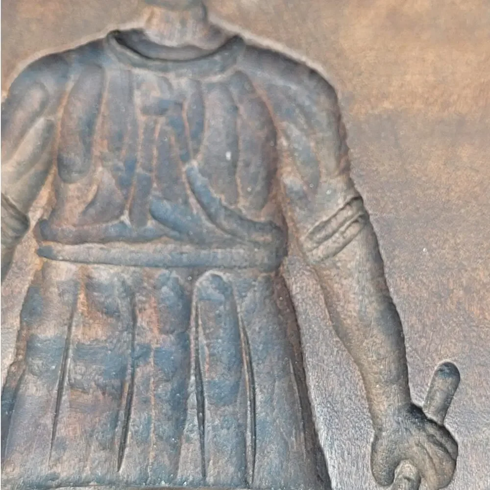 Antique‎ Wooden Cookie Mold Roman Soldier Primitive Folk Wall Decor